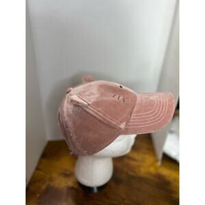 Torrid Women pink velvet embroidered baseball hat with ears 0995